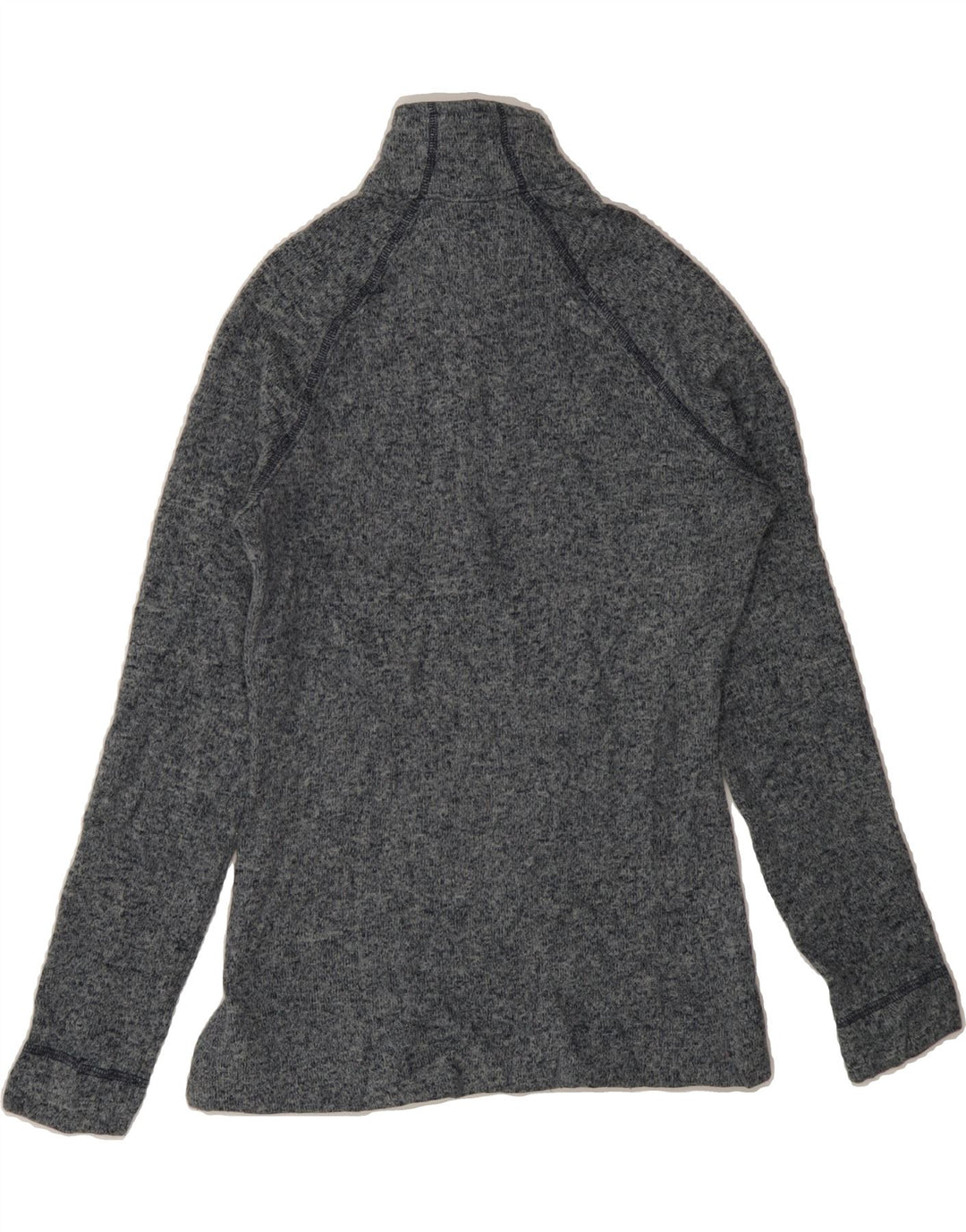 CHAMPION Womens Zip Neck Jumper Sweater UK 10 Small Blue Flecked Polyester Vintage Champion and Second-Hand Champion from Messina Hembry 