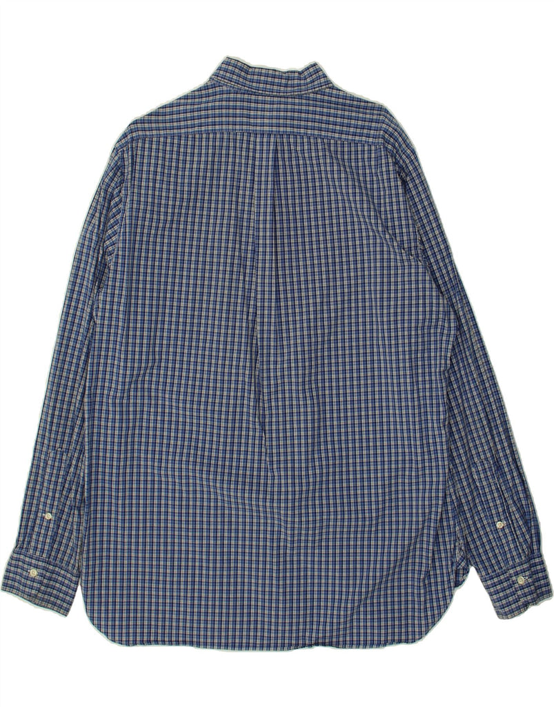 POLO RALPH LAUREN Mens Stretch Poplin Shirt XL Blue Check Cotton | Vintage Polo Ralph Lauren | Thrift | Second-Hand Polo Ralph Lauren | Used Clothing | Messina Hembry 