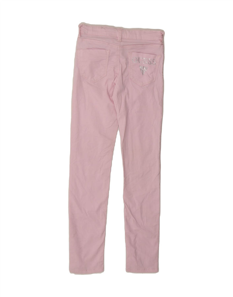 GUESS Girls Slim Casual Trousers 9-10 Years W25 L26 Pink Cotton Vintage Guess and Second-Hand Guess from Messina Hembry 