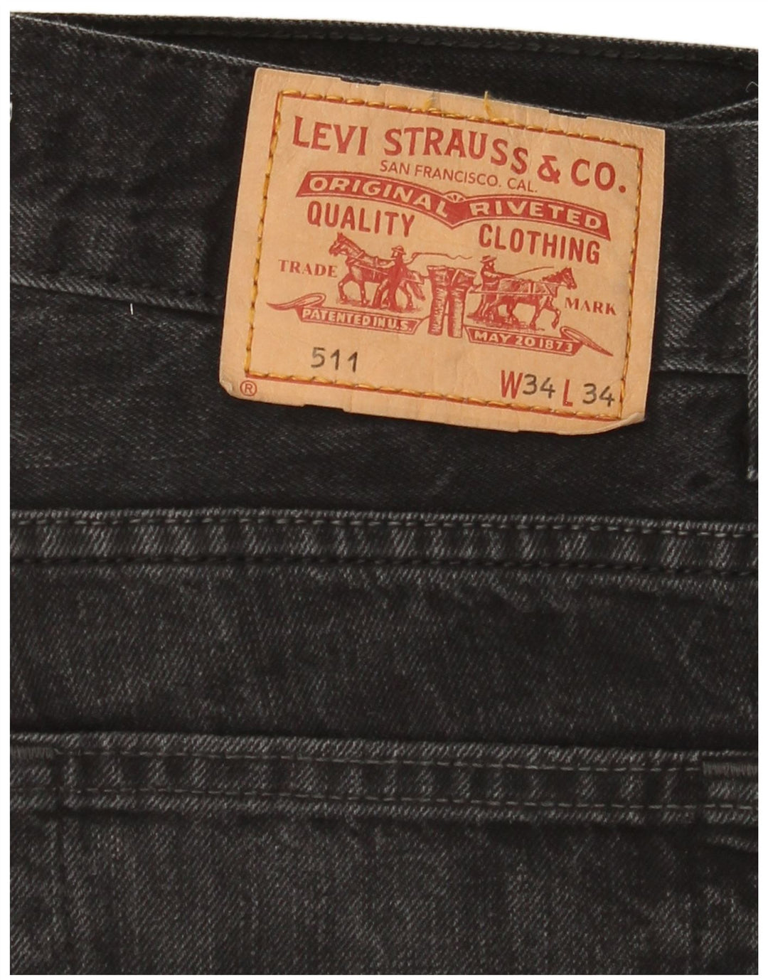 Levi's Mens 511 Slim Jeans W34 L34 Black Cotton