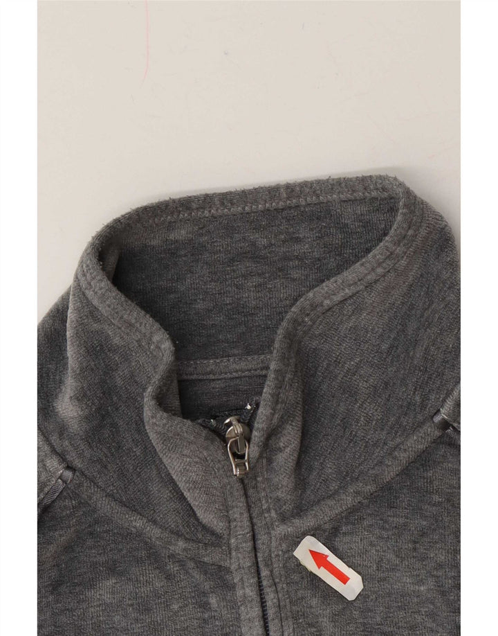 Champion Womens Heritage Fit Velour Tracksuit Top Jacket UK 14 Medium Grey