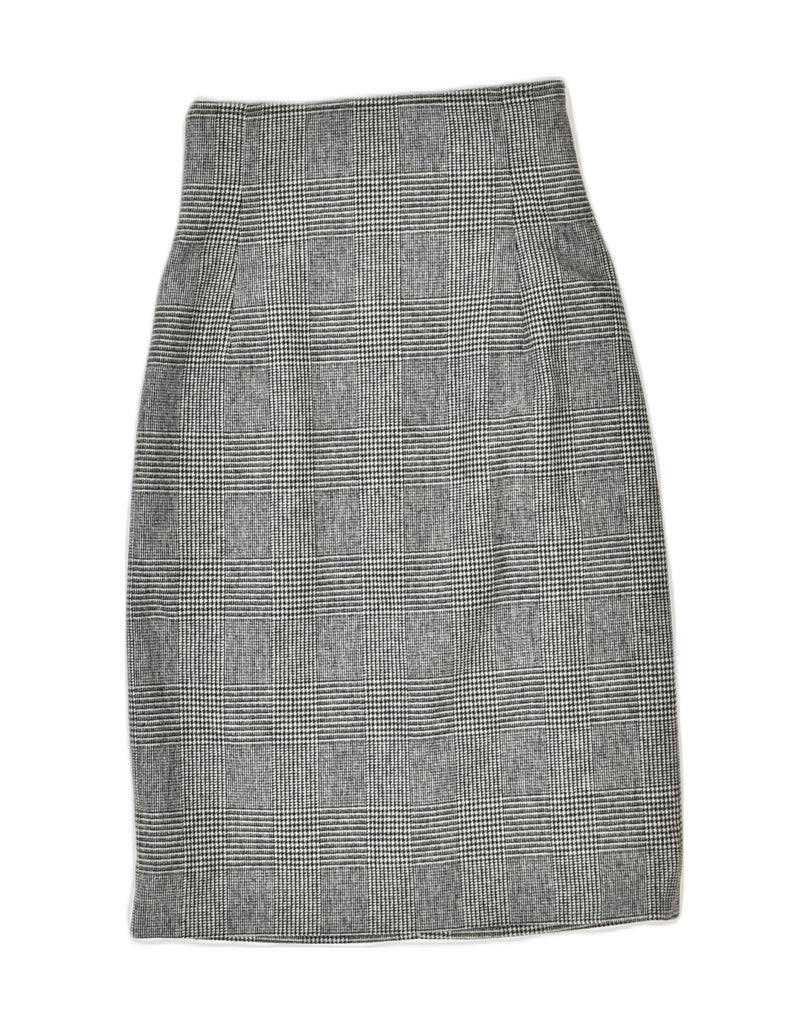 VINTAGE Womens High Waist Pencil Skirt W26 Small Grey Check | Vintage | Thrift | Second-Hand | Used Clothing | Messina Hembry 