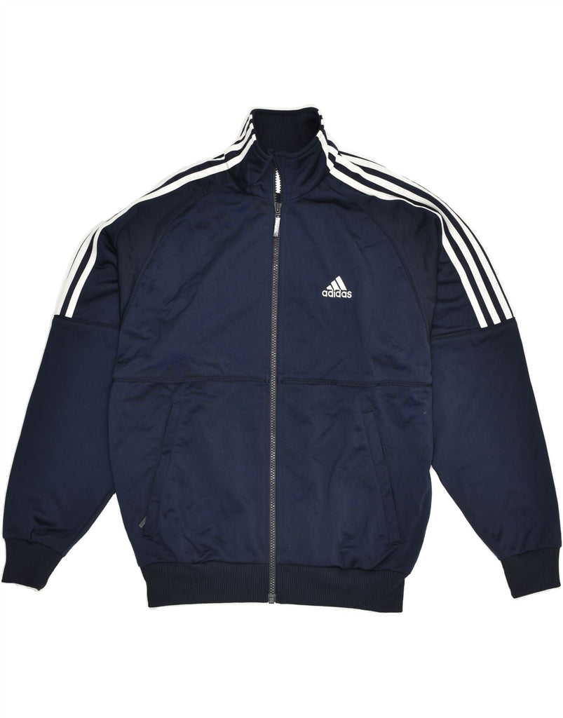 ADIDAS Boys Tracksuit Top Jacket 13-14 Years Navy Blue Polyester | Vintage Adidas | Thrift | Second-Hand Adidas | Used Clothing | Messina Hembry 