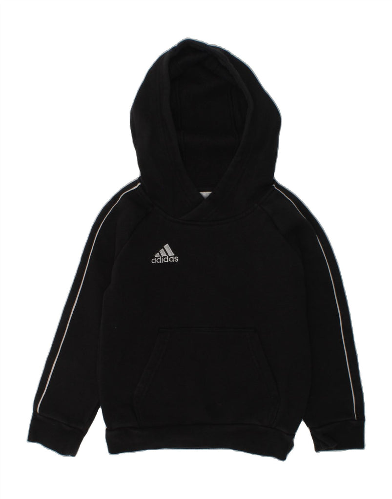 ADIDAS Boys Hoodie Jumper 5-6 Years Black Cotton | Vintage Adidas | Thrift | Second-Hand Adidas | Used Clothing | Messina Hembry 