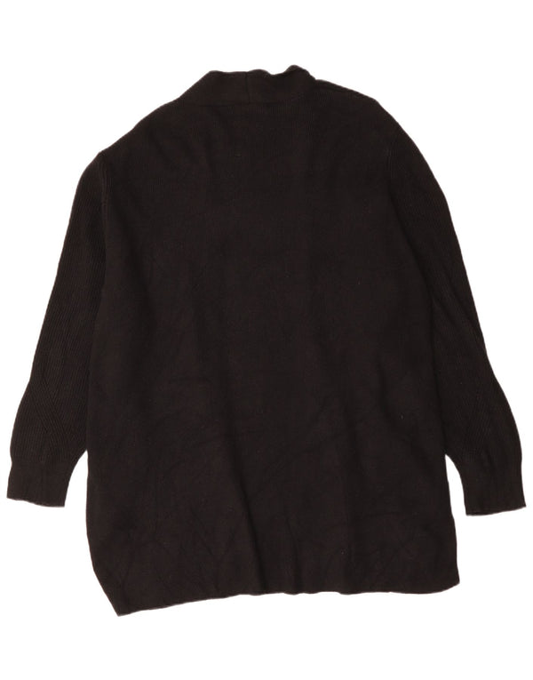 Marks & Spencer Womens Longline Open Cardigan Sweater UK 24 4XL Black