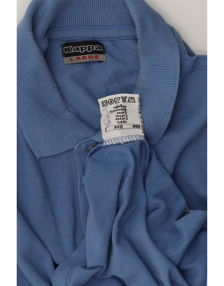 Kappa Mens Polo Shirt Large Blue Cotton