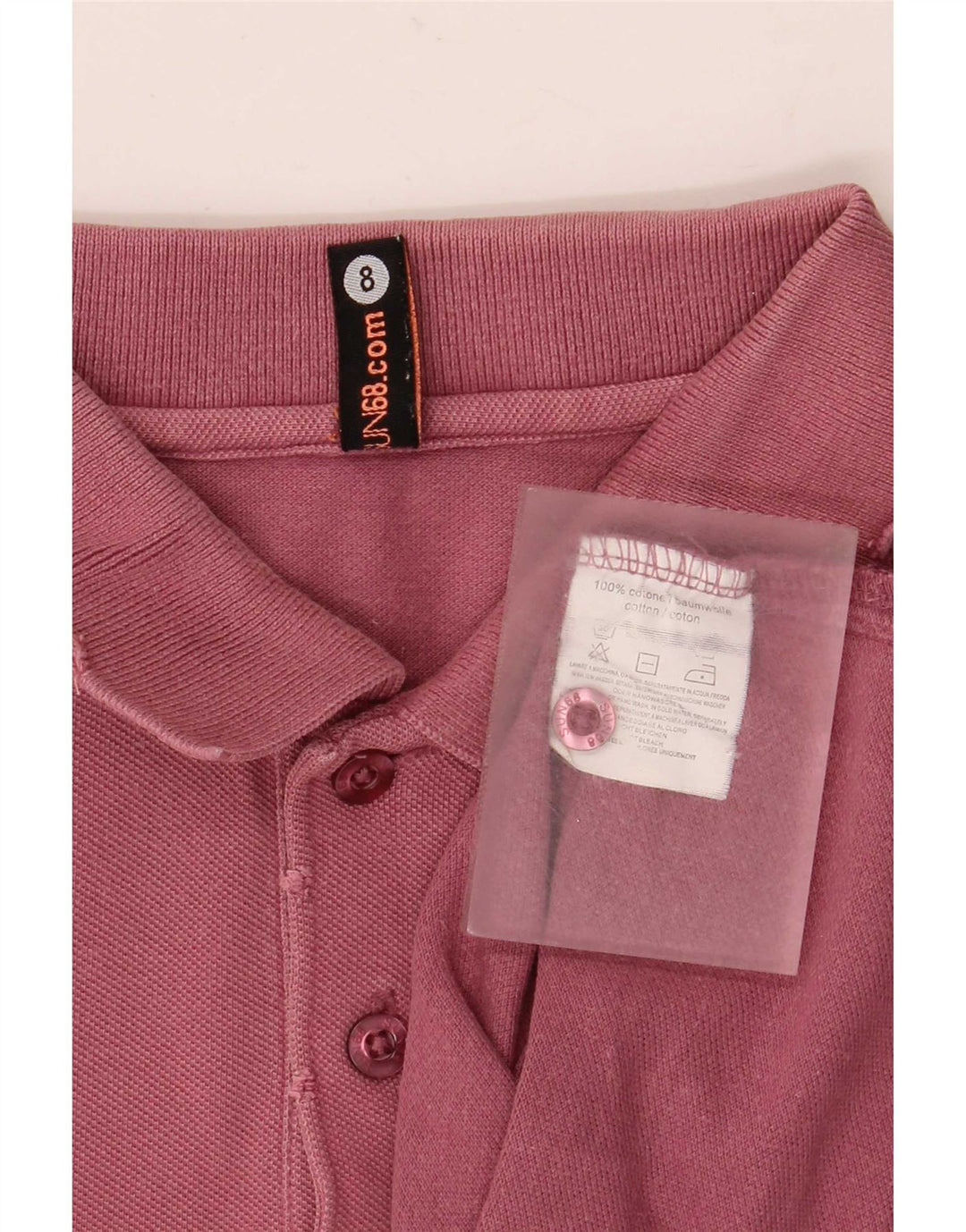 Sun68 Mens Polo Shirt Small Burgundy Cotton