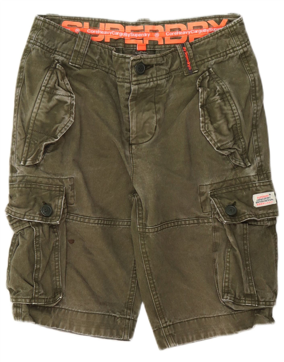 SUPERDRY Mens Cargo Shorts Small W29  Khaki Cotton
