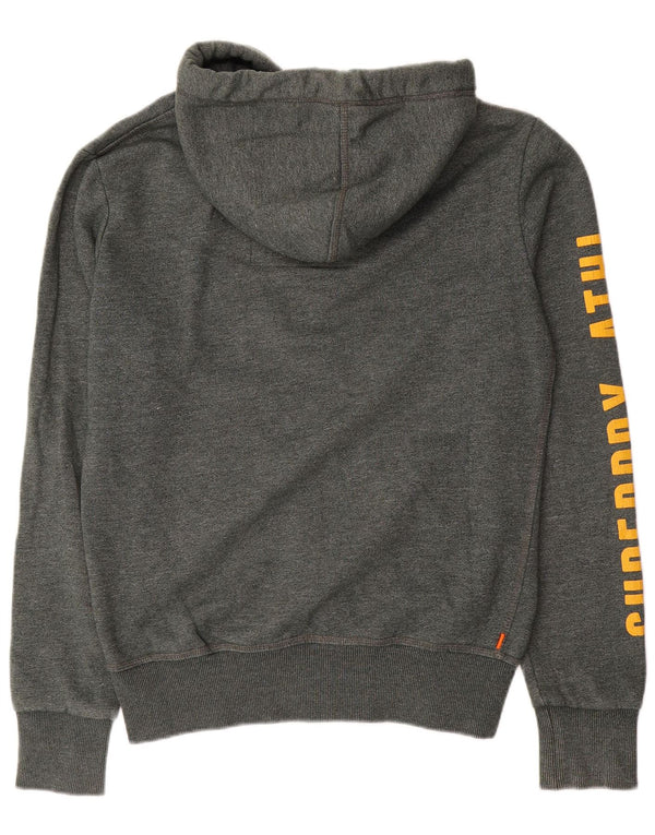 Superdry Mens Graphic Zip Hoodie Sweater Small Green Cotton