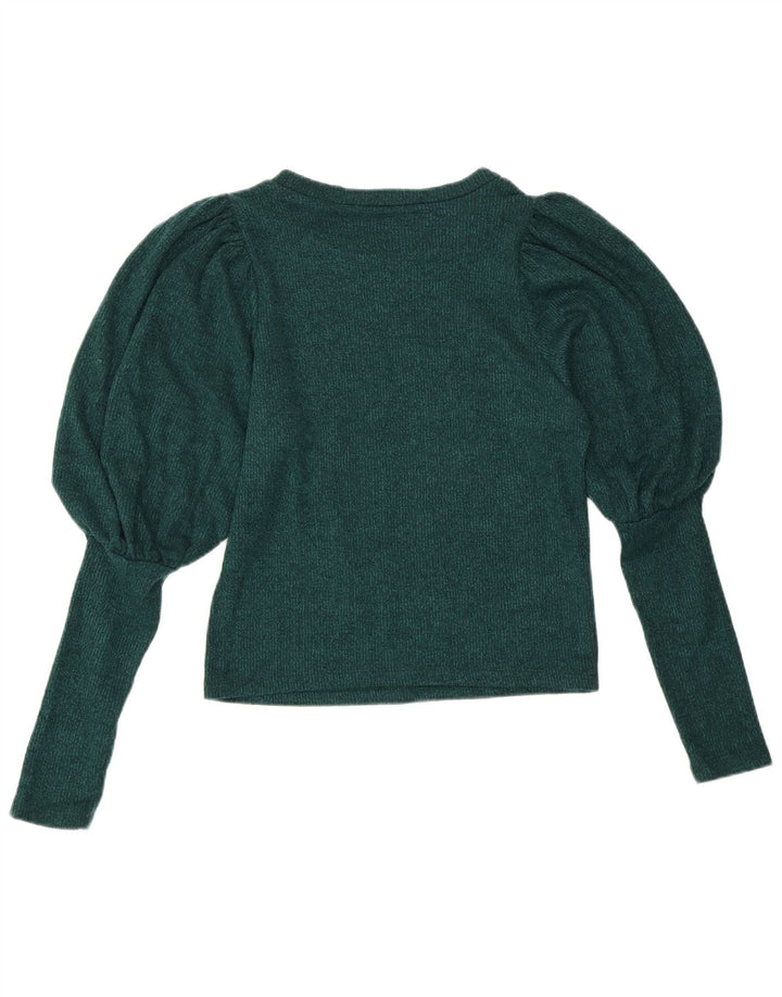 ZARA Womens Boat Neck Jumper Sweater UK 10 Small Green
