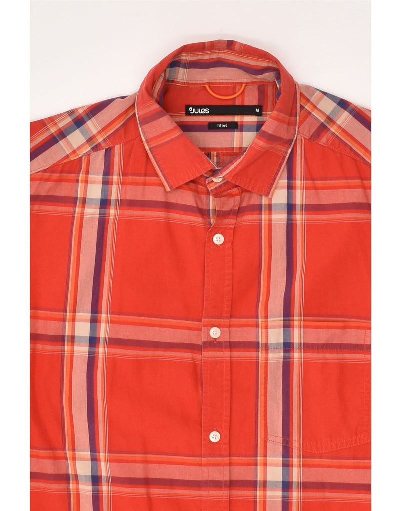 JULES Mens Fitted Shirt Medium Red Check Cotton | Vintage Jules | Thrift | Second-Hand Jules | Used Clothing | Messina Hembry 