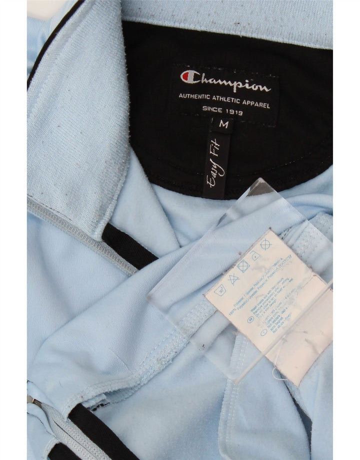 Champion Womens Easy Fit Tracksuit Top Jacket UK 14 Medium Blue Polyester