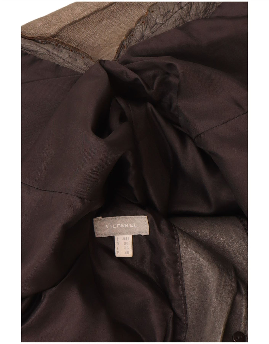 Stefanel Womens 2 Button Leather Blazer Jacket IT 40 Small Grey Leather
