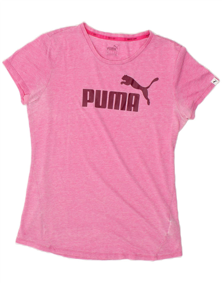 PUMA Womens Graphic T-Shirt Top UK 12 Medium Pink Polyester Vintage Puma and Second-Hand Puma from Messina Hembry 