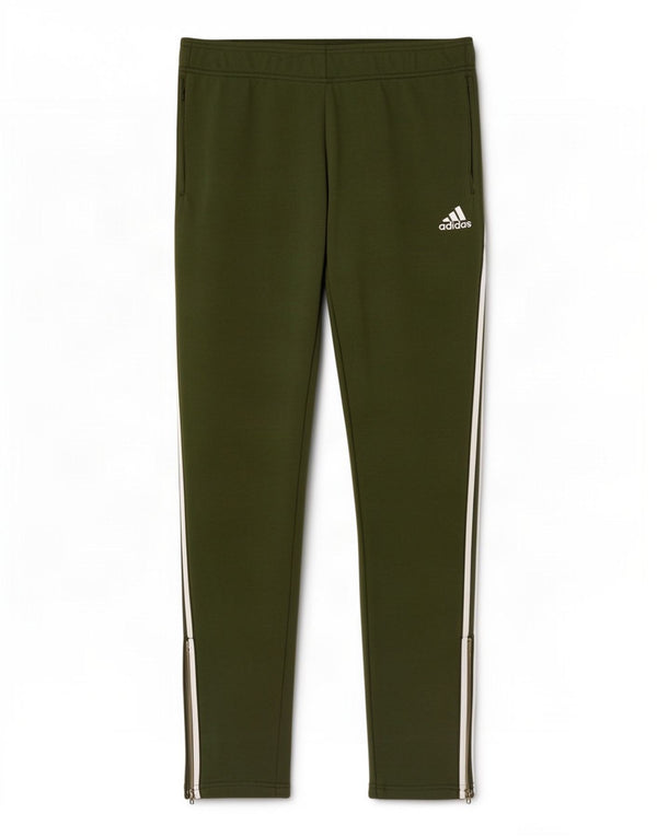 Adidas Womens Slim Tracksuit Trousers UK 12/14 Medium Green Cotton Sports