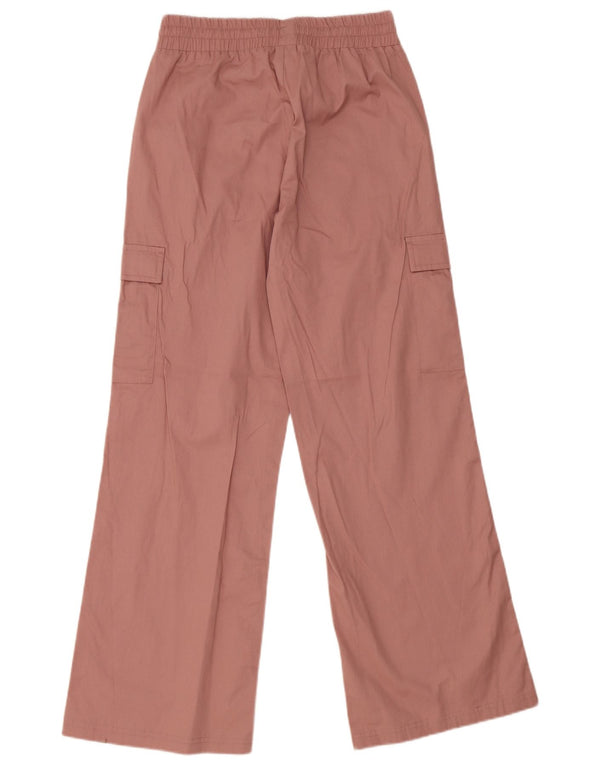 Puma Womens Wide Leg Cargo Trousers Medium W30 L30 Pink Cotton