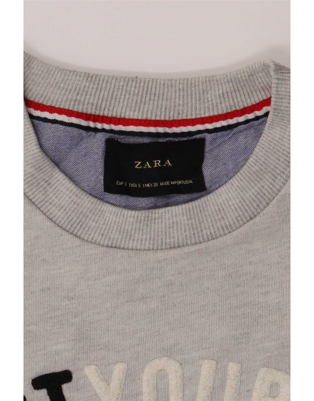Zara Mens Graphic Sweatshirt Jumper Small Grey