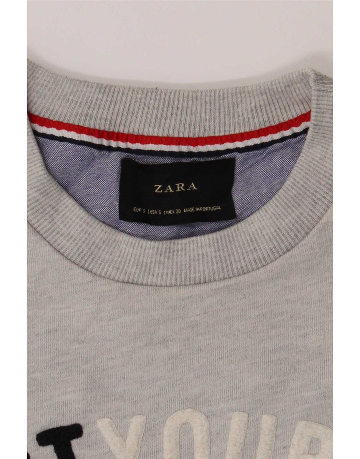 Zara Mens Graphic Sweatshirt Jumper Small Grey