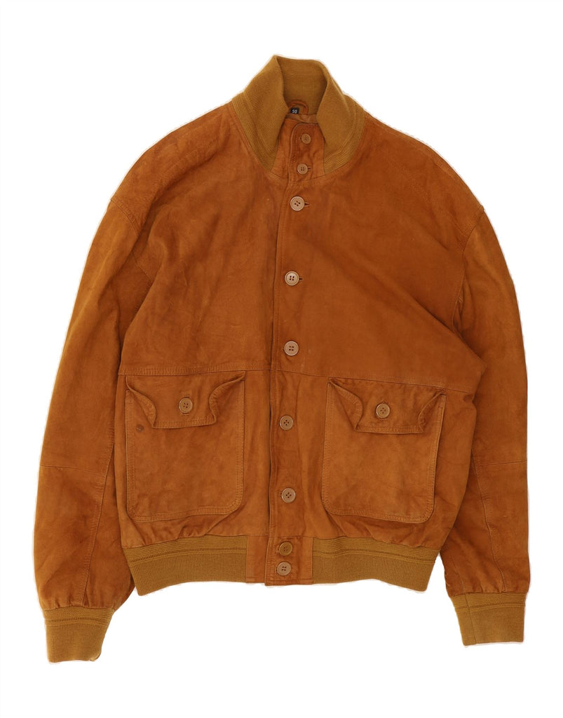 CONBIPEL Mens Suede Bomber Jacket IT 50 Large Brown Leather Vintage Conbipel and Second-Hand Conbipel from Messina Hembry 