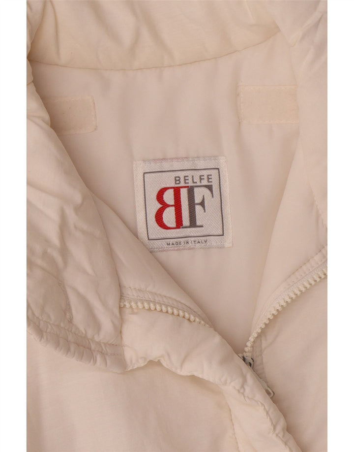 Belfe & Belfe Womens Padded Jacket UK 14 Large White Polyester
