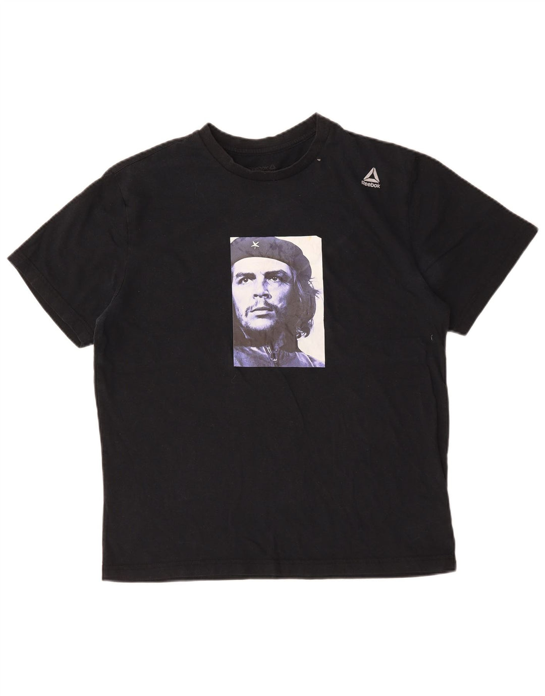 Reebok Mens Graphic T-Shirt Top Large Black Cotton