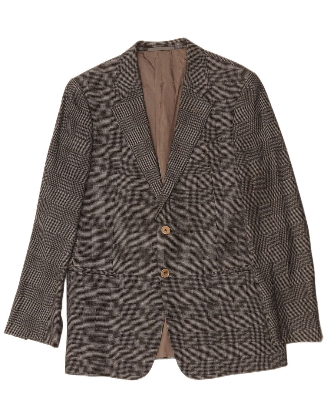 Armani Mens 2 Button Blazer Jacket UK 38 Medium Grey Check