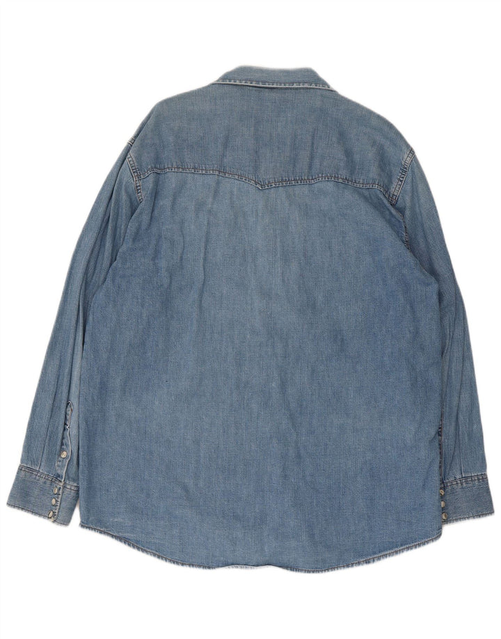 Lee Mens Denim Shirt Large Blue Cotton