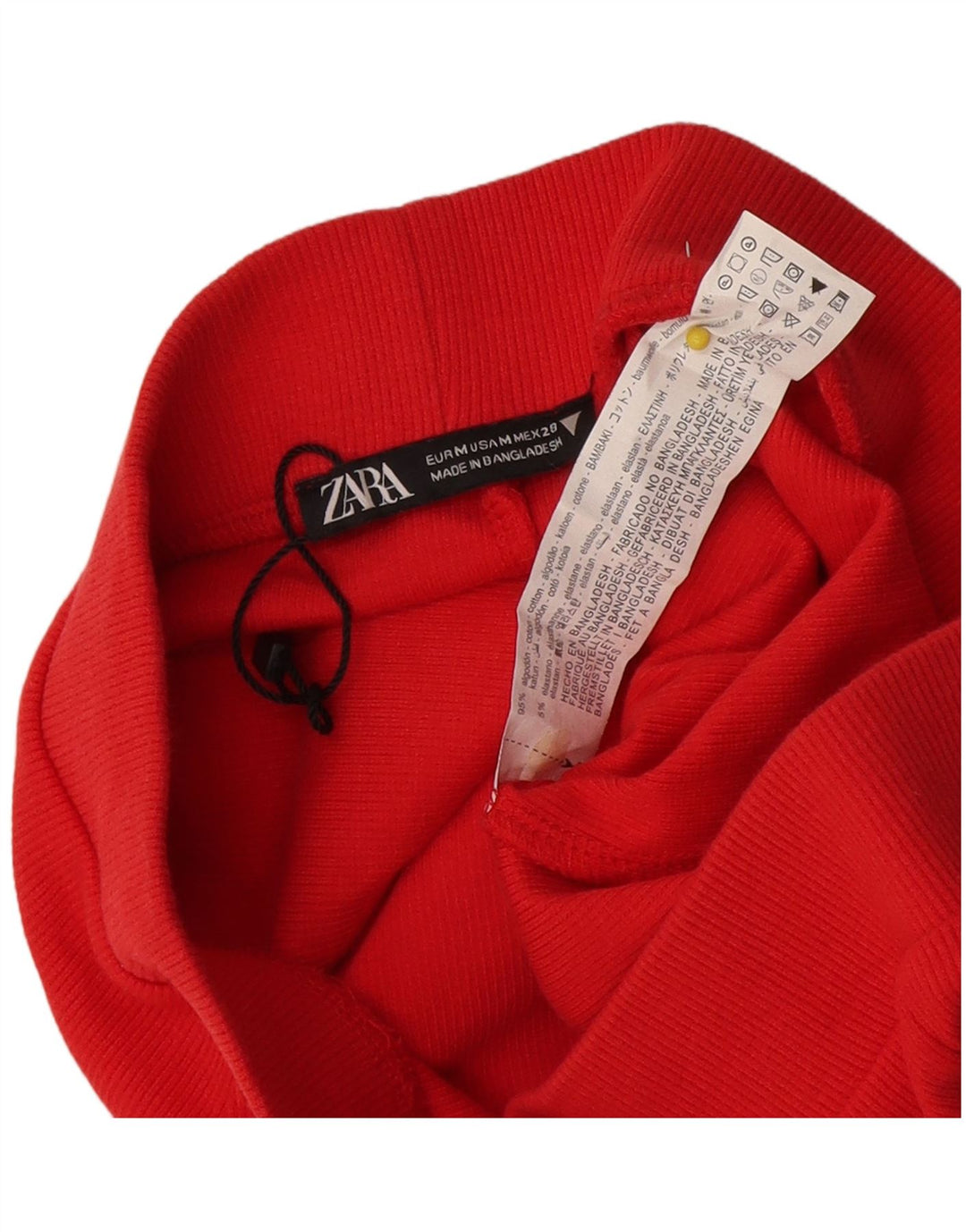 Zara Womens Leggings UK 12 Medium Red Cotton