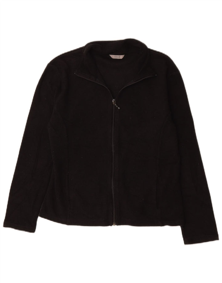 Marks & Spencer Womens Fleece Jacket UK 12 Medium Black Polyester