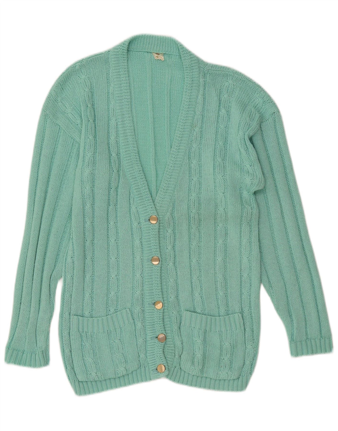 Vintage Womens Cardigan Sweater UK 14 Large Green