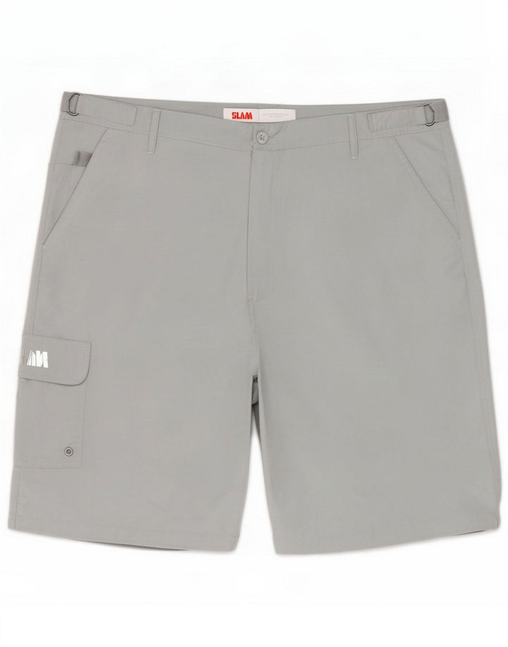 Slam Mens Cargo Shorts 2XL W40 Grey Polyester