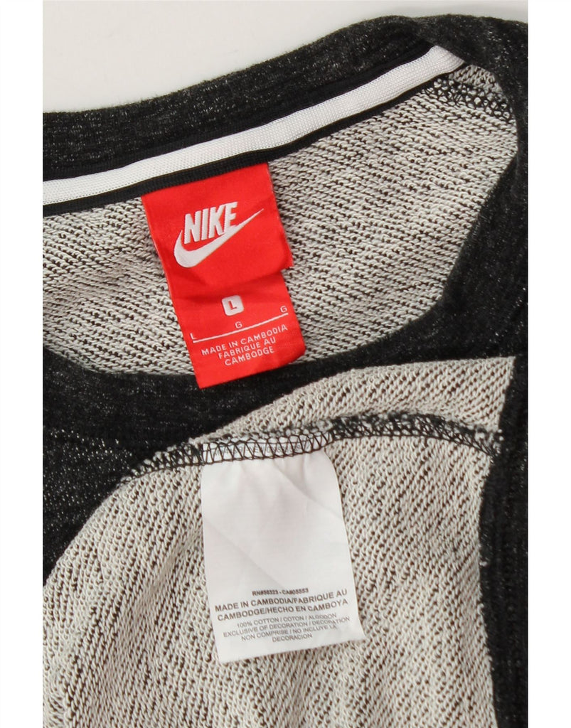 NIKE Womens Graphic Sweatshirt Jumper UK 16 Large Black Cotton Vintage Nike and Second-Hand Nike from Messina Hembry 