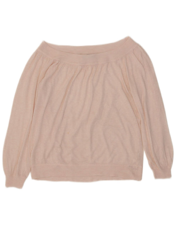 Zara Womens Boat Neck Jumper Sweater UK 12 Medium Pink Acrylic