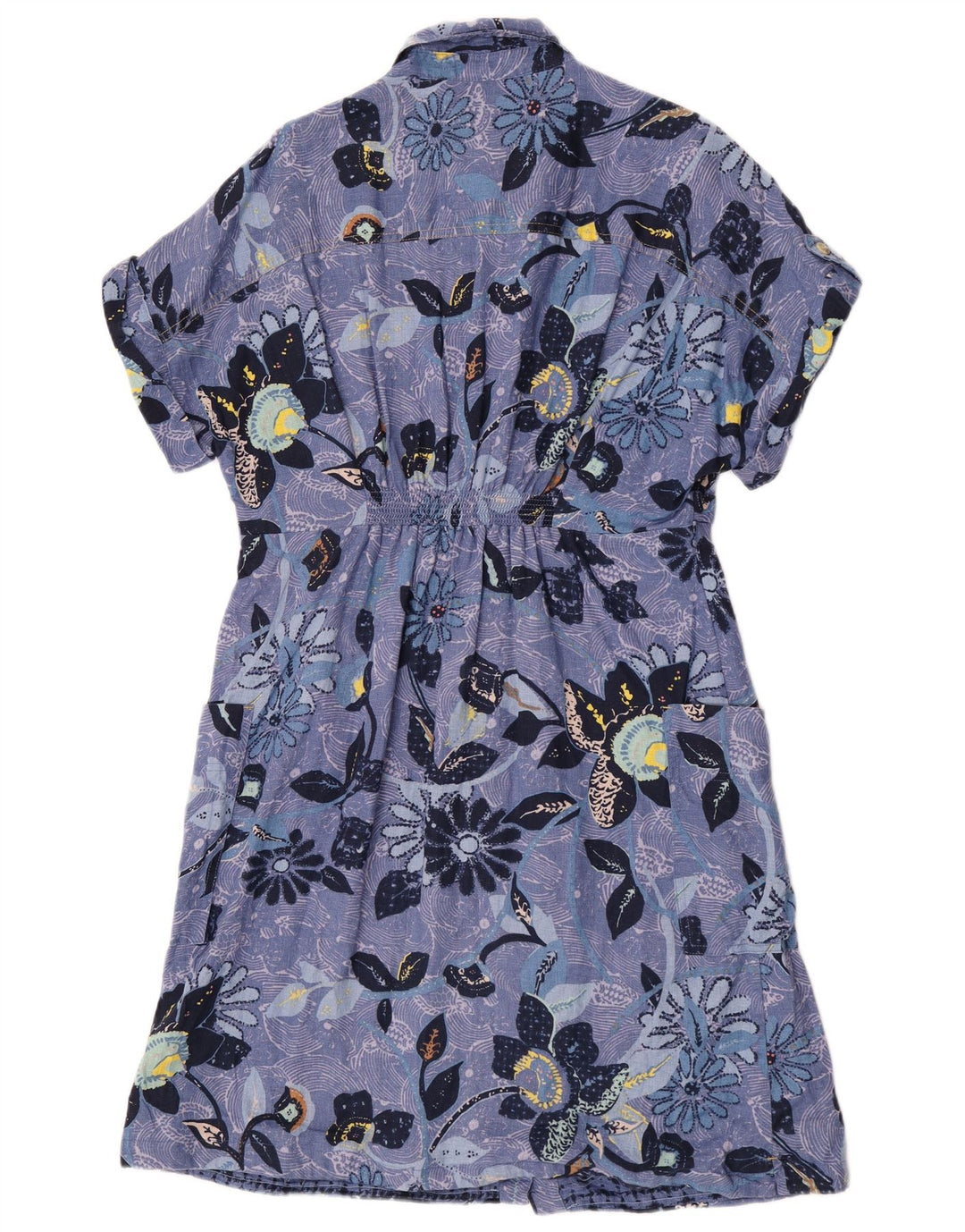 White Stuff Womens Shirt Dress UK 12 Medium Blue Floral Linen