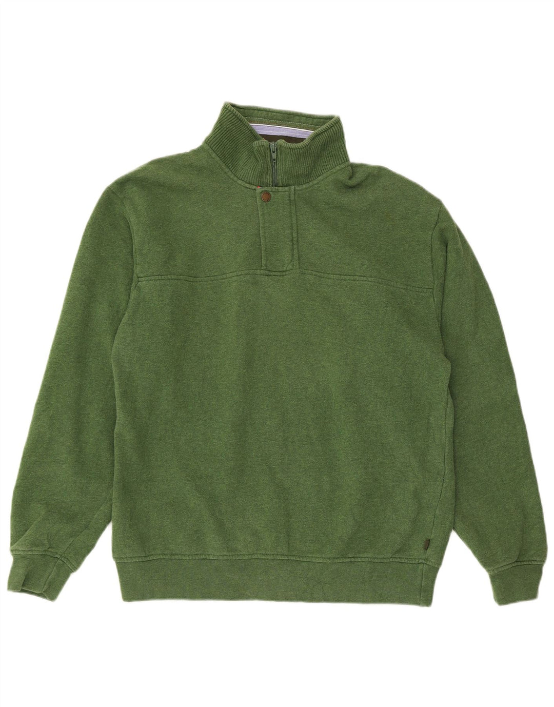 Orvis Mens 1/4 Zip Regular Fit Sweatshirt Jumper Medium Green Cotton