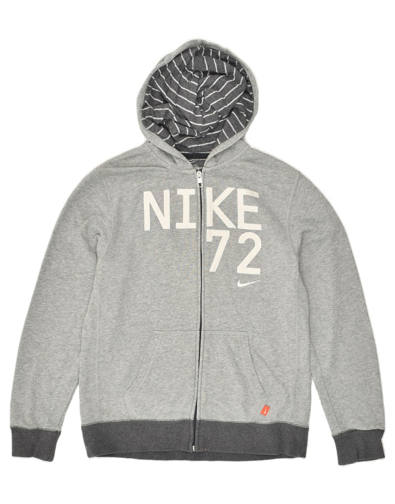 NIKE Boys Graphic Zip Hoodie Sweater 13-14 Years XL  Grey Cotton | Vintage Nike | Thrift | Second-Hand Nike | Used Clothing | Messina Hembry 