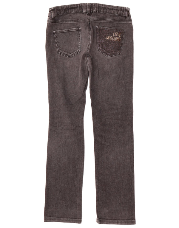 MOSCHINO Womens Straight Jeans W30 L31 Black Cotton