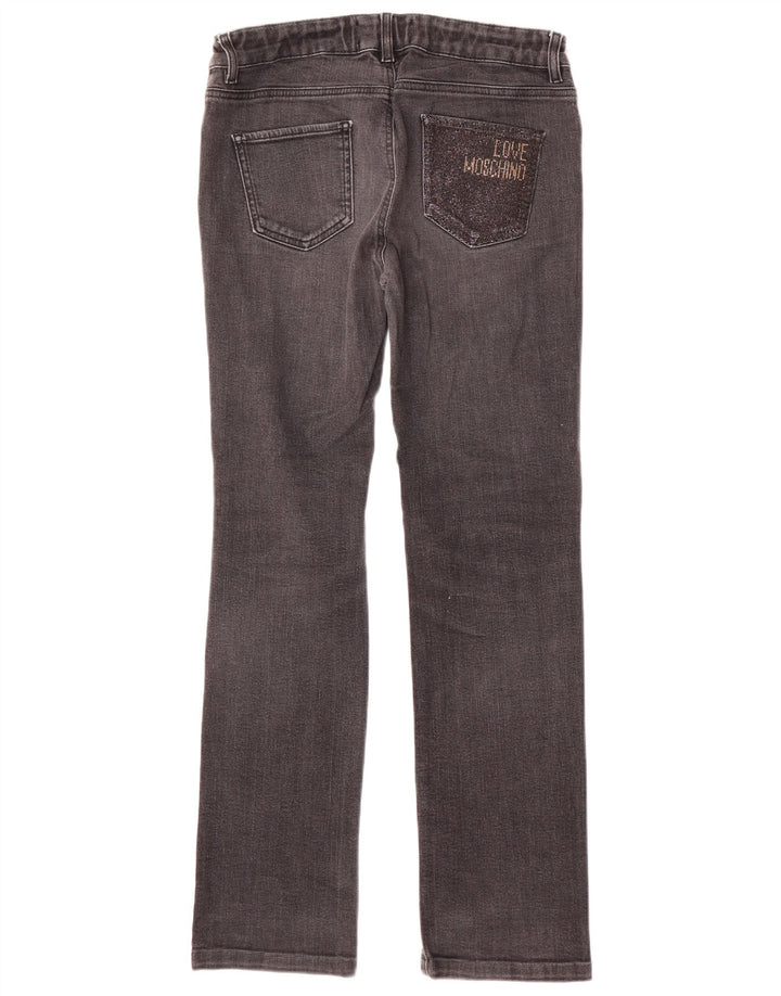 MOSCHINO Womens Straight Jeans W30 L31 Black Cotton