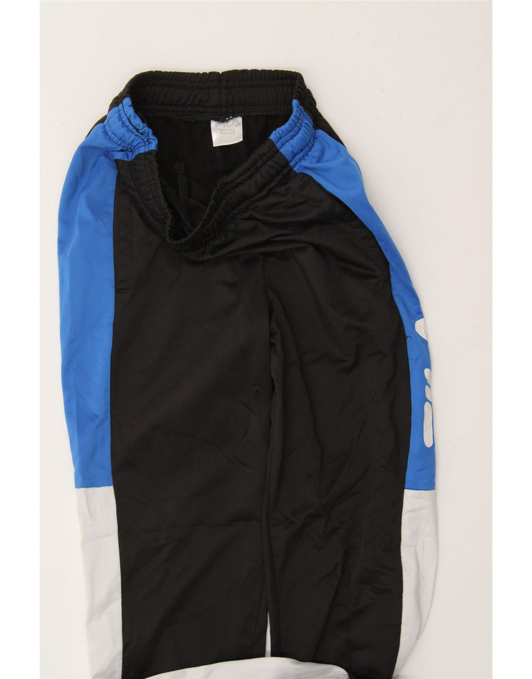 FILA Boys Tracksuit Trousers Joggers 10-11 Years Medium Black Colourblock Vintage Fila and Second-Hand Fila from Messina Hembry 