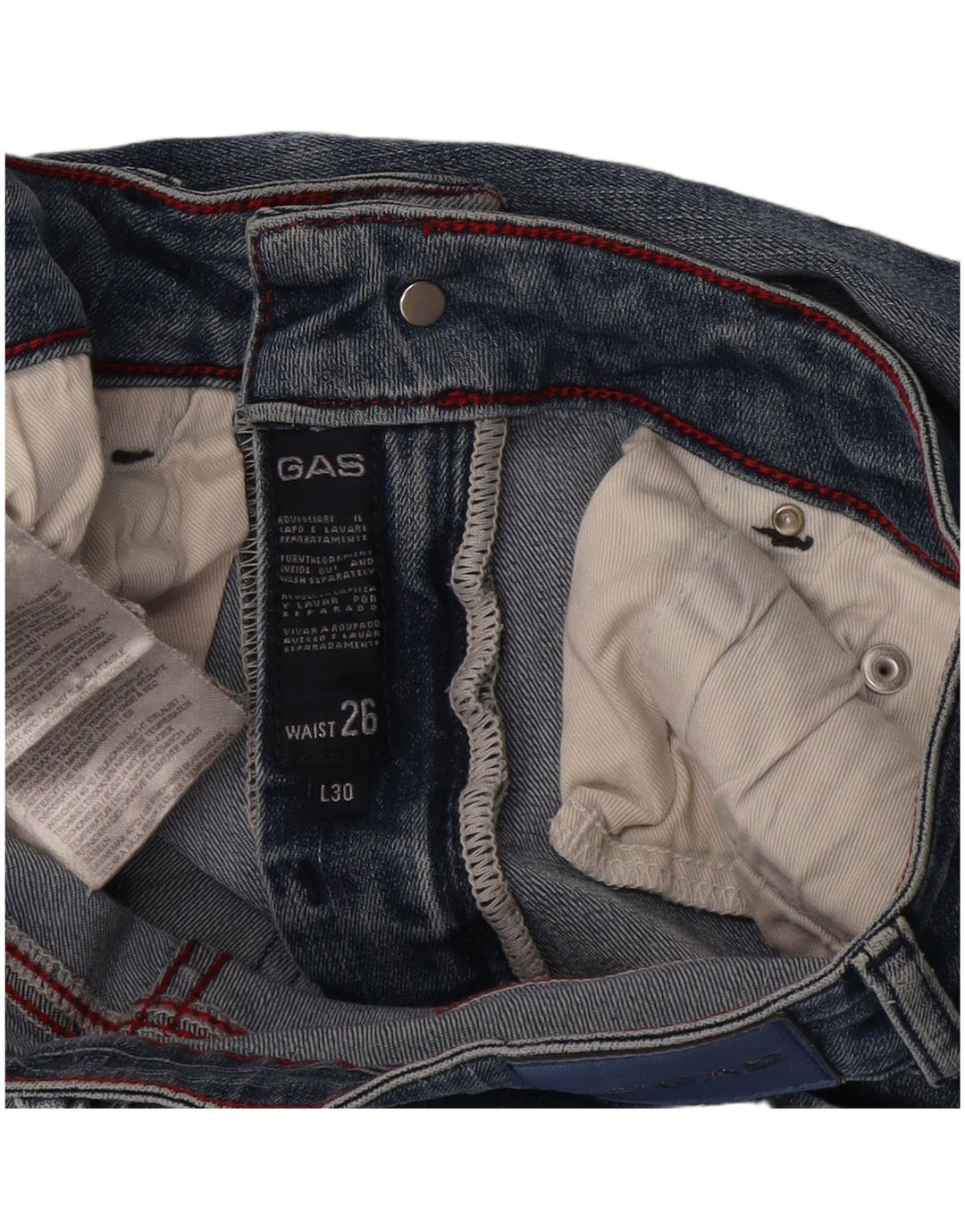 Gas Womens Slim Jeans W26 L30 Blue Cotton