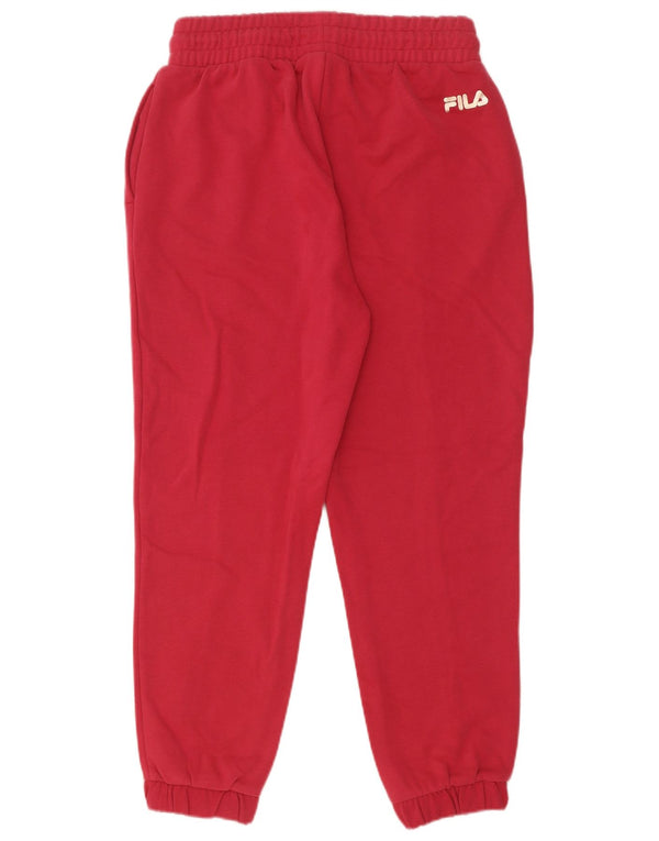 Fila Womens Tracksuit Trousers Joggers UK 10 Small Red Cotton