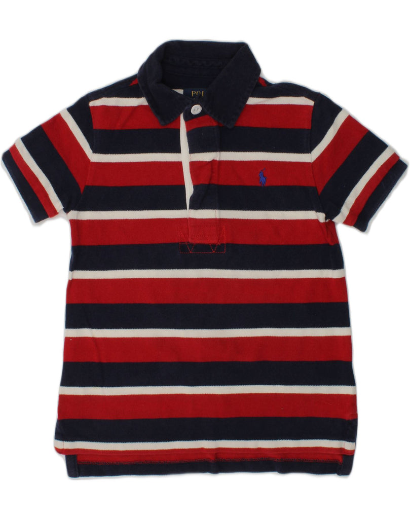 POLO RALPH LAUREN Boys Polo Shirt 3-4 Years Red Striped Cotton | Vintage Polo Ralph Lauren | Thrift | Second-Hand Polo Ralph Lauren | Used Clothing | Messina Hembry 