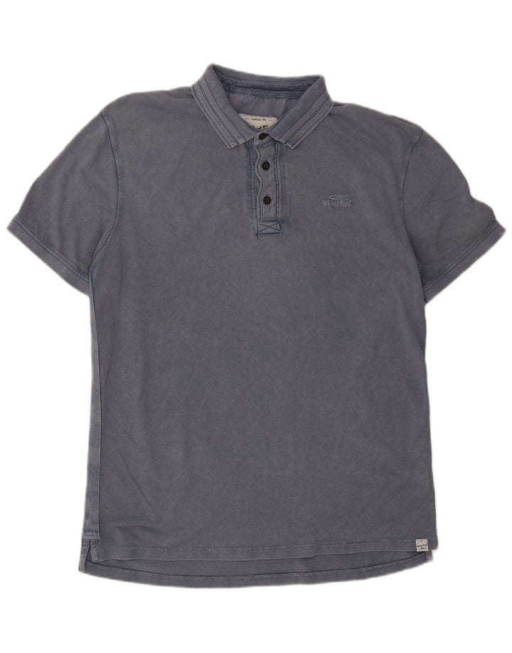Weird Fish Mens Polo Shirt Large Blue Cotton