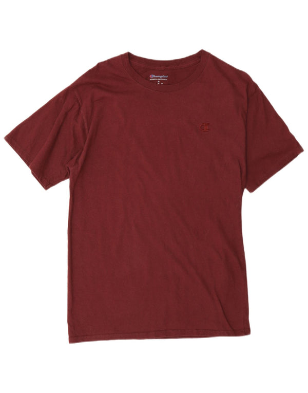 Champion Mens T-Shirt Top Medium Burgundy