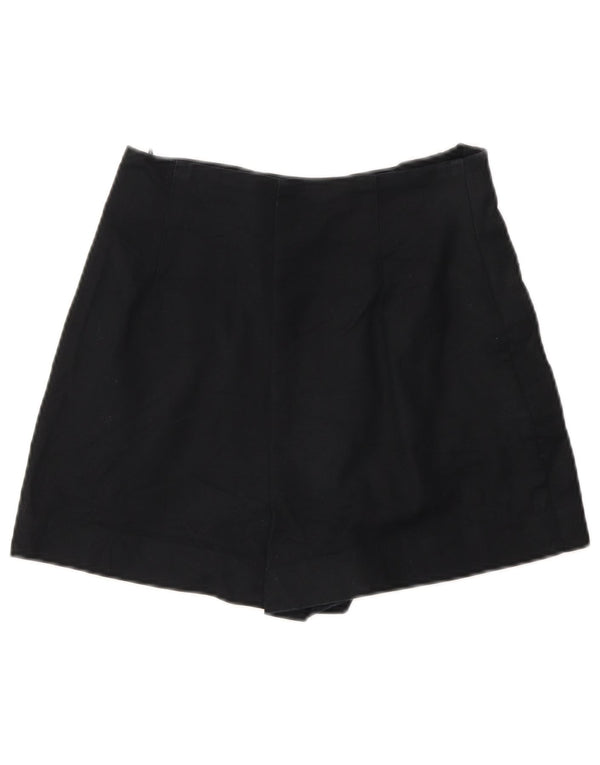 Zara Womens High Waist Casual Shorts XS W24  Black Cotton