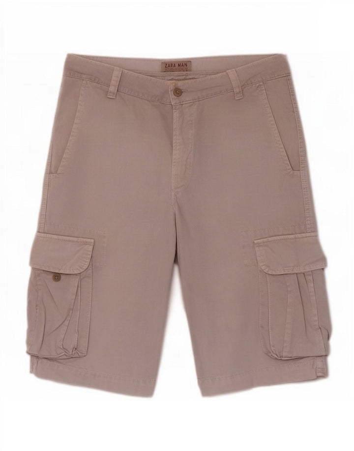 Zara Mens Cargo Shorts EU 40 Medium W31 Purple