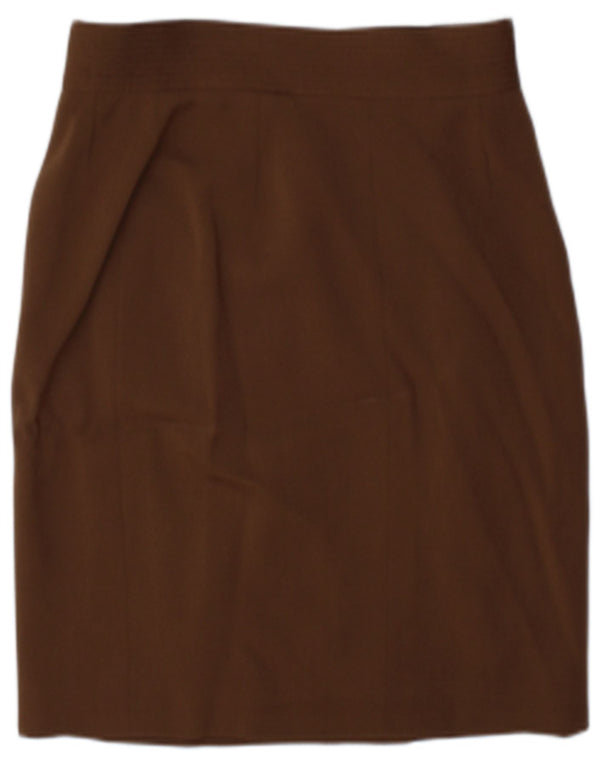 Vintage Womens Wrap Skirt US 8 Medium W25 Brown Wool