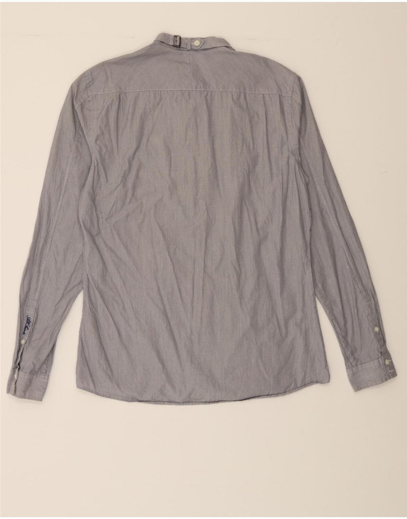 ALL SAINTS Mens Shirt Medium Grey Pinstripe Cotton Vintage All Saints and Second-Hand All Saints from Messina Hembry 