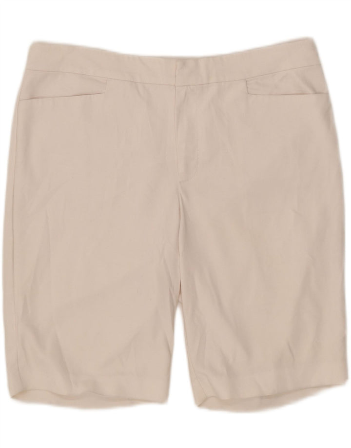Chaps Womens Casual Shorts UK 16 Large W36  White Cotton