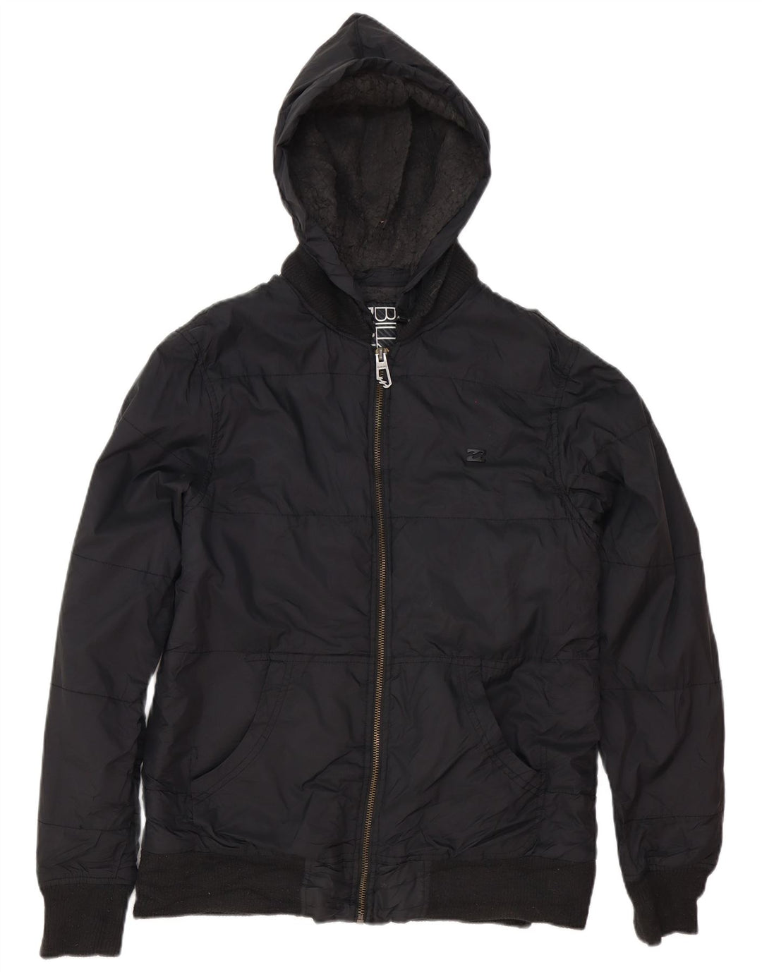 Billabong Mens Hooded Padded Jacket UK 40 Large Black Polyester